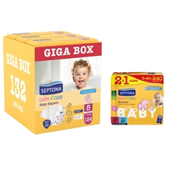 Εικόνα της Septona Calm N' Care Πάνες Giga Box Junior No5 (11-16Kg) 132τεμ (3*44τεμ)+B/W Chamomile -240 τεμάχια Δώρο