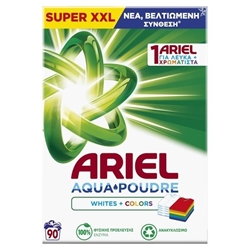 Εικόνα της Ariel Σκόνη Πλυντηρίου Λευκά και Χρωματιστά 90 Μεζούρες