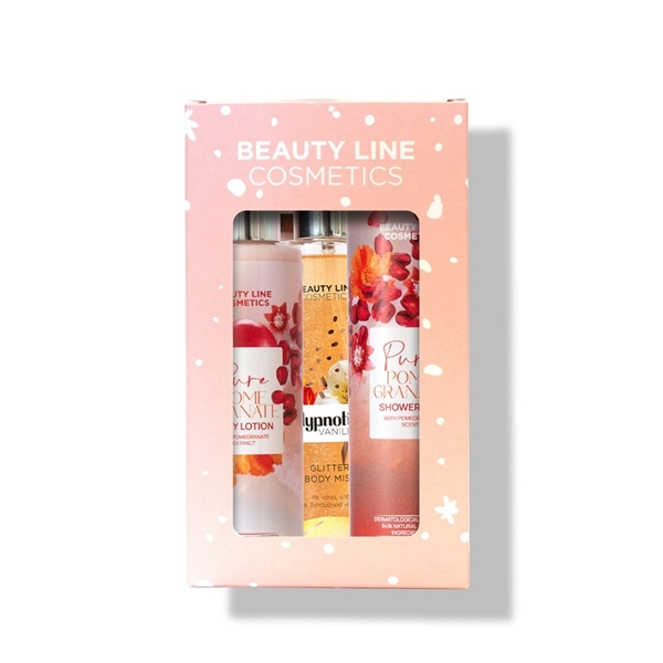 Εικόνα από Beauty Line Σετ Hypnotic  Shower Gel 250ml+Body Lotion 200ml Pomegranate+Boby Mist Glitter Vanilla 200ml