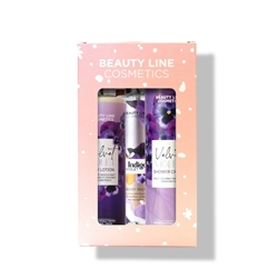 Εικόνα της Beauty Line Σετ Violet Shower Gel 250ml+Body Lotion 200ml +Boby Mist Glitter καρύδα 200ml