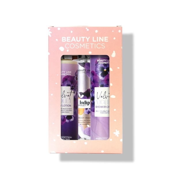 Εικόνα από Beauty Line Σετ Violet Shower Gel 250ml+Body Lotion 200ml +Boby Mist Glitter καρύδα 200ml