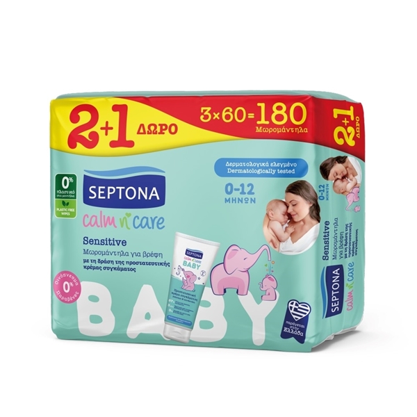Εικόνα από Septona Μωρομάντηλα Calm N' Care Sensitive 180τμχ