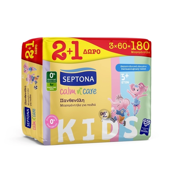 Εικόνα από Septona Μωρομάντηλα Calm N' Care Panthenol 3x60τμχ - 180τμχ