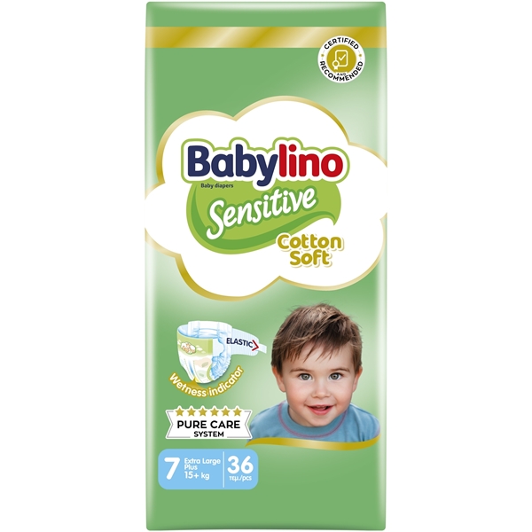 Εικόνα από Babylino Πάνες με Αυτοκόλλητο Sensitive With Chamomile No7 για 15+kg 36τμχ