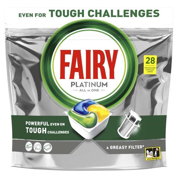 Εικόνα από Fairy Caps Πλυντηρίου Πιάτων Platinum Λεμόνι 28Tεμαχίων