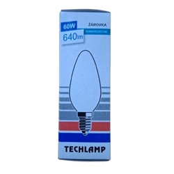 Εικόνα της Techlamp Λάμπα Κερί Ε14/60W Γάλακτος