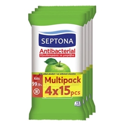 Εικόνα της Septona Υγρά Μαντηλάκια Μήλο 4 Χ 15 τεμαχίων