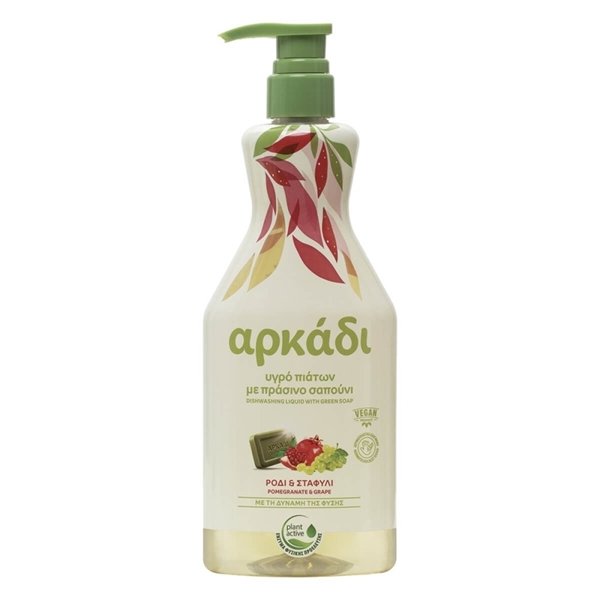 Εικόνα από Αρκάδι Υγρό Πιάτων Ρόδι & Σταφύλι Αντλία με Πράσινο Σαπούνι(550ml)