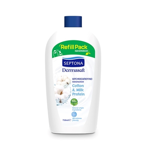 Εικόνα από Septona Dermasoft Kρεμοσάπουνο Cotton  - Milk Protein 750ml