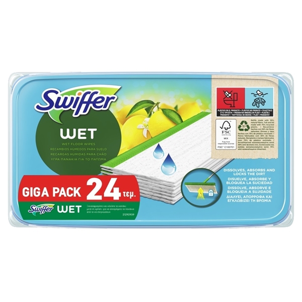 Εικόνα από Swiffer υγρά πανάκια 24 τεμαχίων