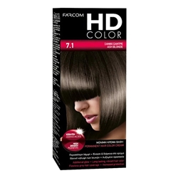 Εικόνα της Farcom Βαφή Μαλλιών HD Color No 7.1 Ξανθό Σαντρέ 60ml