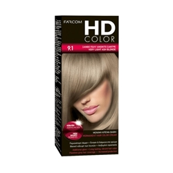 Εικόνα της Farcom Βαφή Μαλλιών HD Color No 9.1 Ξανθό Πολύ Ανοιχτό Σαντρέ 60ml