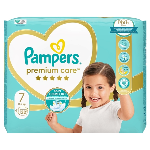 Εικόνα από Pampers Premium Care No7 (15kg+) 32Tεμαχίων Jumbo