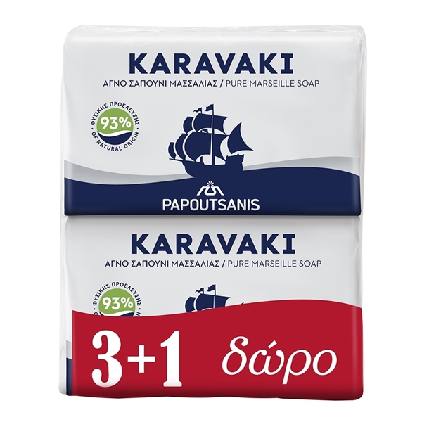 Εικόνα από Papoutsanis Καραβάκι Σαπούνι Λευκό 125gr 4τεμ.