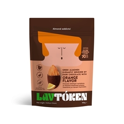 Εικόνα της Lavtoken Αμύγδαλο με Επικάλυψη Μαύρης Σοκολάτας και Άρωμα Πορτοκάλι 100g