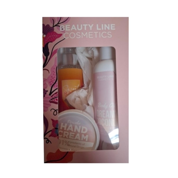 Εικόνα από Beauty Line Σετ Glitter Boby Mist 200ml κρέμα χεριών 100ml Λάδι Σώματος Coconut 200ml