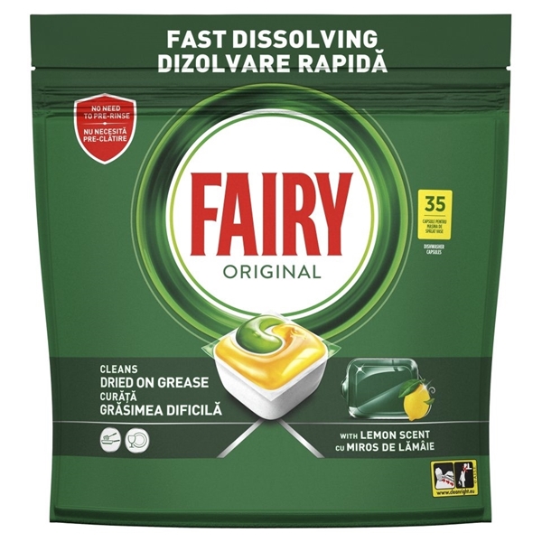Εικόνα από Fairy Caps Πλυντηρίου Πιάτων Original Λεμόνι 35 Τεμαχίων