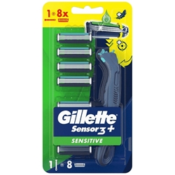 Εικόνα της Gillette Mηχανή Sensor3 Sensitive  (Mηχανή +8 Aντ/κα)