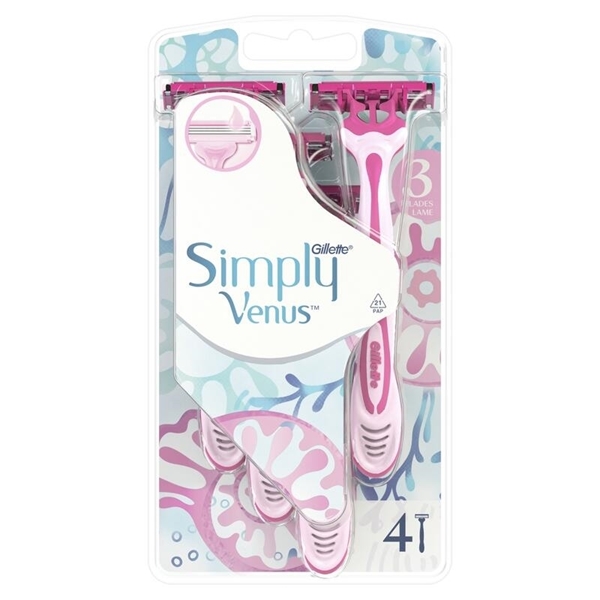 Εικόνα από Gillette Woman Ξυραφάκι Simply Venus 3  Blister 4 Τεμαχίων