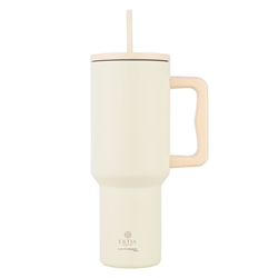Εικόνα της Estia Θερμος Straw Tumbler XL Save The Aegean Lily White 1200 ml