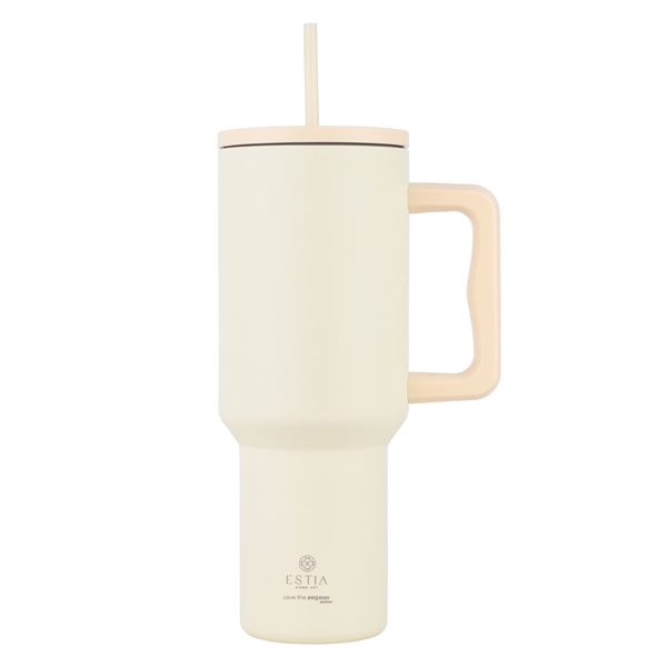 Εικόνα από Estia Θερμος Straw Tumbler XL Save The Aegean Lily White 1200 ml