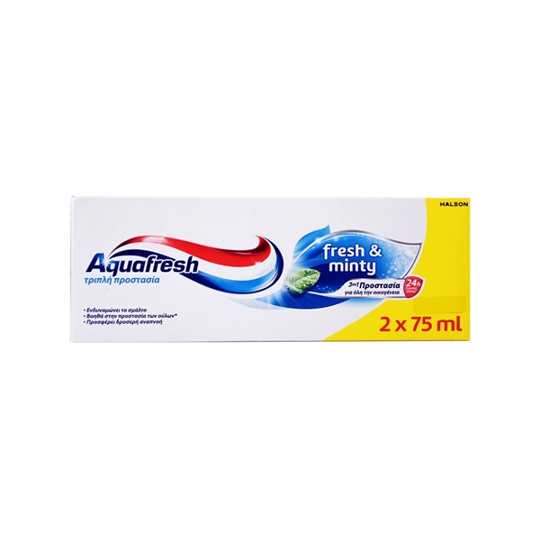 Εικόνα από Aquafresh οδοντόκρεμα fresh & minty 2x75ml