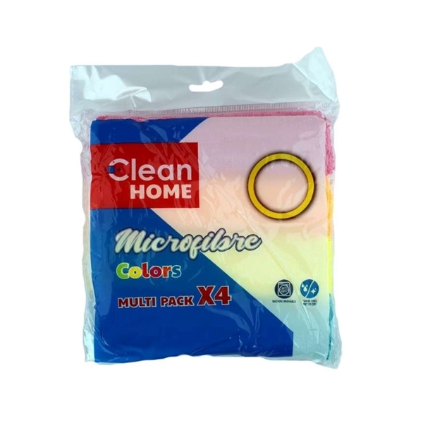Εικόνα από Clean Πανάκια Καθαρισμού με Μικροΐνες Γενικής Χρήσης Πολύχρωμα 30x30εκ. 4τμχ