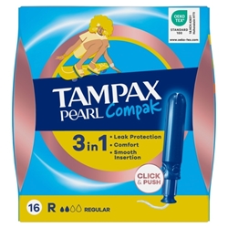 Εικόνα της Tampax Compak Pearl Regular 16 Tεμαχίων