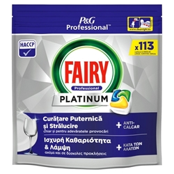 Εικόνα της Fairy Caps Professional Πλυντηρίου Πιάτων Platinum Λεμόνι 113 Tεμαχίων