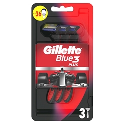 Εικόνα της Gillette Blue 3 Plus Red Blister Ξυραφάκια μιας Χρήσης 3τμχ
