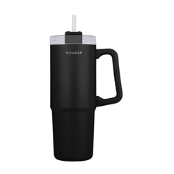 Εικόνα της Estia Θερμος Homely Straw Tumbler XL Midnight Black 900 ml