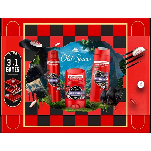 Εικόνα από Old Spice NightPanther Stick 50ml+3-1Shampoo&Shower Gel 250ml+Deo Spray 150ml+Boxplay