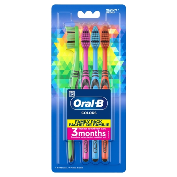 Εικόνα από Oral-B 123 Oδοντόβουρτσα Colors Family Pack  40 Mέτρια 4 Tεμάχια