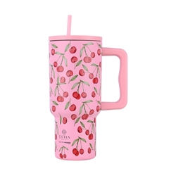 Εικόνα της Estia Θερμος Straw Tumbler XL Save The Aegean Cherry Rose 900 ml