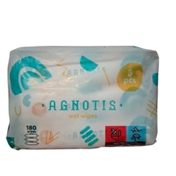 Εικόνα της Agnotis Μωρομάντηλα Χωρίς Parabens & Οινόπνευμα  με Καπάκι 3x60τμχ