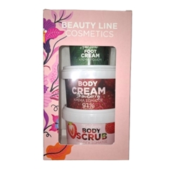 Εικόνα της Beauty Line Σετ Strawberry Κρέμα Σώματος 250ml Πήλινγκ 250ml Κρέμα Ποδίων 50ml