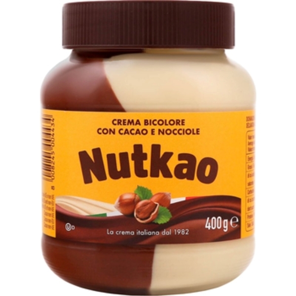 Εικόνα από NUTKAO Κρέμα Duo άλειμμα φουντουκιού κακάο και βανίλια 400gr