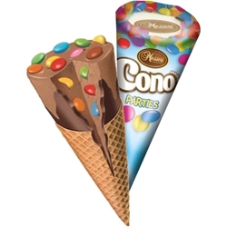 Εικόνα της Messori Χωνάκι γκοφρέτας με γέμιση Caramel και χρωματιστά μίνι κουφέτα 22gr