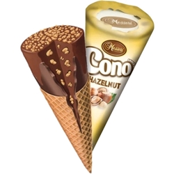 Εικόνα της Messori Χωνάκι γκοφρέτας με γέμιση μαύρη σοκολάτα και φουντούκι 22gr