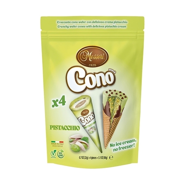 Εικόνα από Messori Χωνάκι γκοφρέτας με γέμιση σοκολάτας και Φιστίκι 4χ25gr