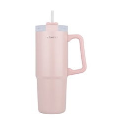 Εικόνα της Estia Θερμος Homely Straw Tumbler XL Rose Quartz 900 ml