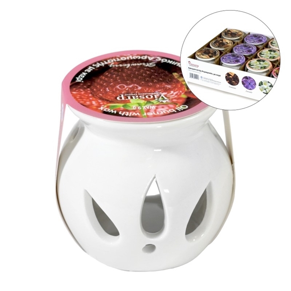 Εικόνα από Viosarp Κεραμικος Αρωματιστης 7,8x6,5x7,8 με κερί 9gr