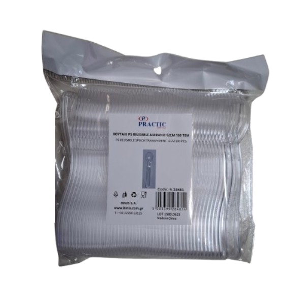 Εικόνα από Κουτάλι πλαστικό Παγωτού  12cm Διάφανο 100τεμ