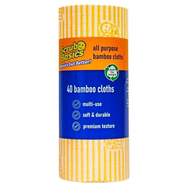 Εικόνα από Scrub Daddy Basics All Purpose Bamboo Cloths – Ρολό 40 Τεμαχίων