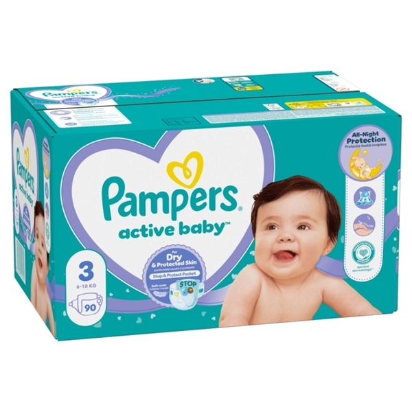 Εικόνα από Pampers Active Baby No3 (6-10kg) Συσκ.90 Tεμαχίων Giant
