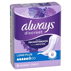 Εικόνα της Always Discreet Pads Long Plus 8 Tεμαχίων