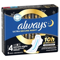 Εικόνα της Always Σερβιέτα Ultra Night Secure Instant dry 6 Τεμαχίων