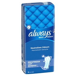 Εικόνα της Always Σερβιέτα Maxi Night 9 Τεμαχίων