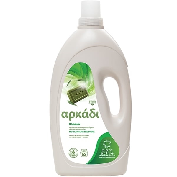 Εικόνα από Αρκάδι Υγρό Απορρυπαντικό Ρούχων Κλασσικό με Πράσινο Σαπούνι 52μεζ 2,34lt