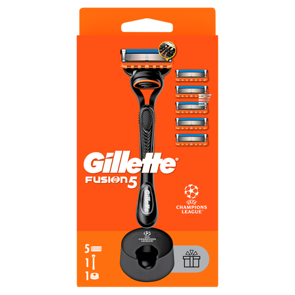 Εικόνα από Gillette Aνταλλακτικά Fusion Blister 5 Τεμαχίων + Λαβή +Βάση Δώρο
